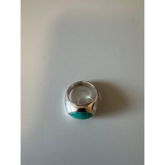 Jewelry - Vintage Turquoise Signet Silver Tone Ring